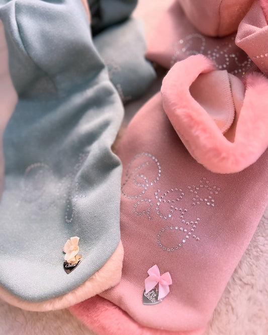 Baby Glitter Hoodie Rosa Antico