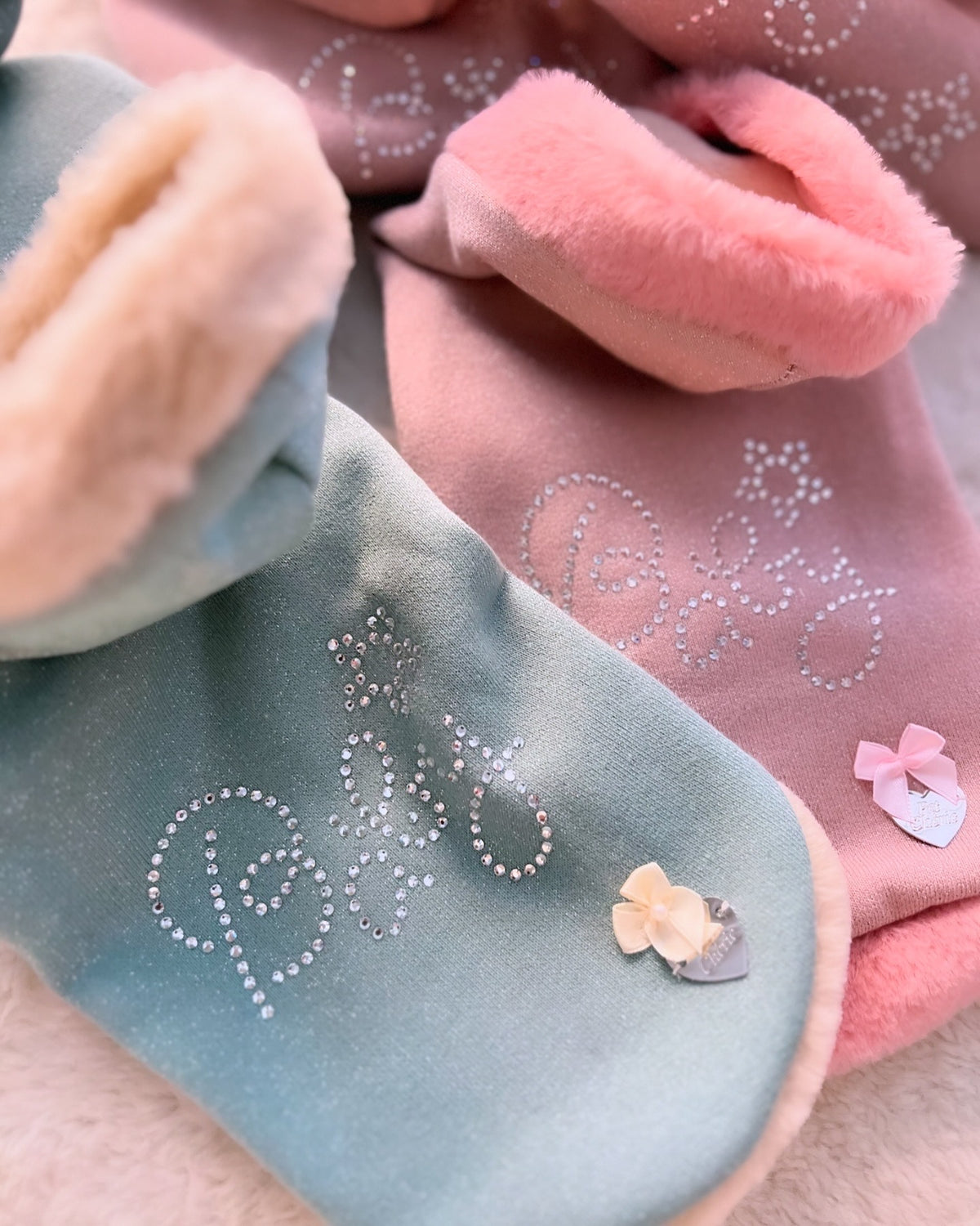 Baby Glitter Hoodie Rosa Antico