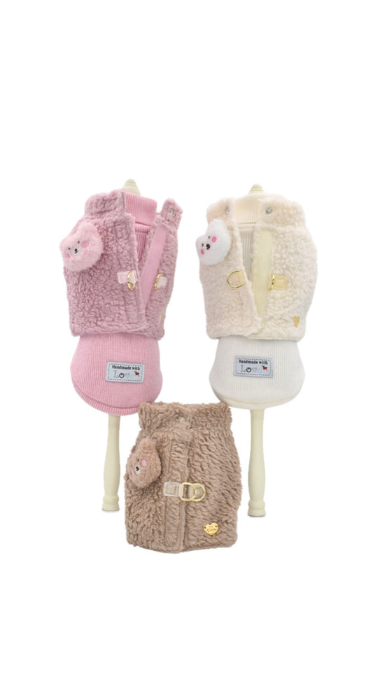 Teddy Bear Cotton Harnes Ecru