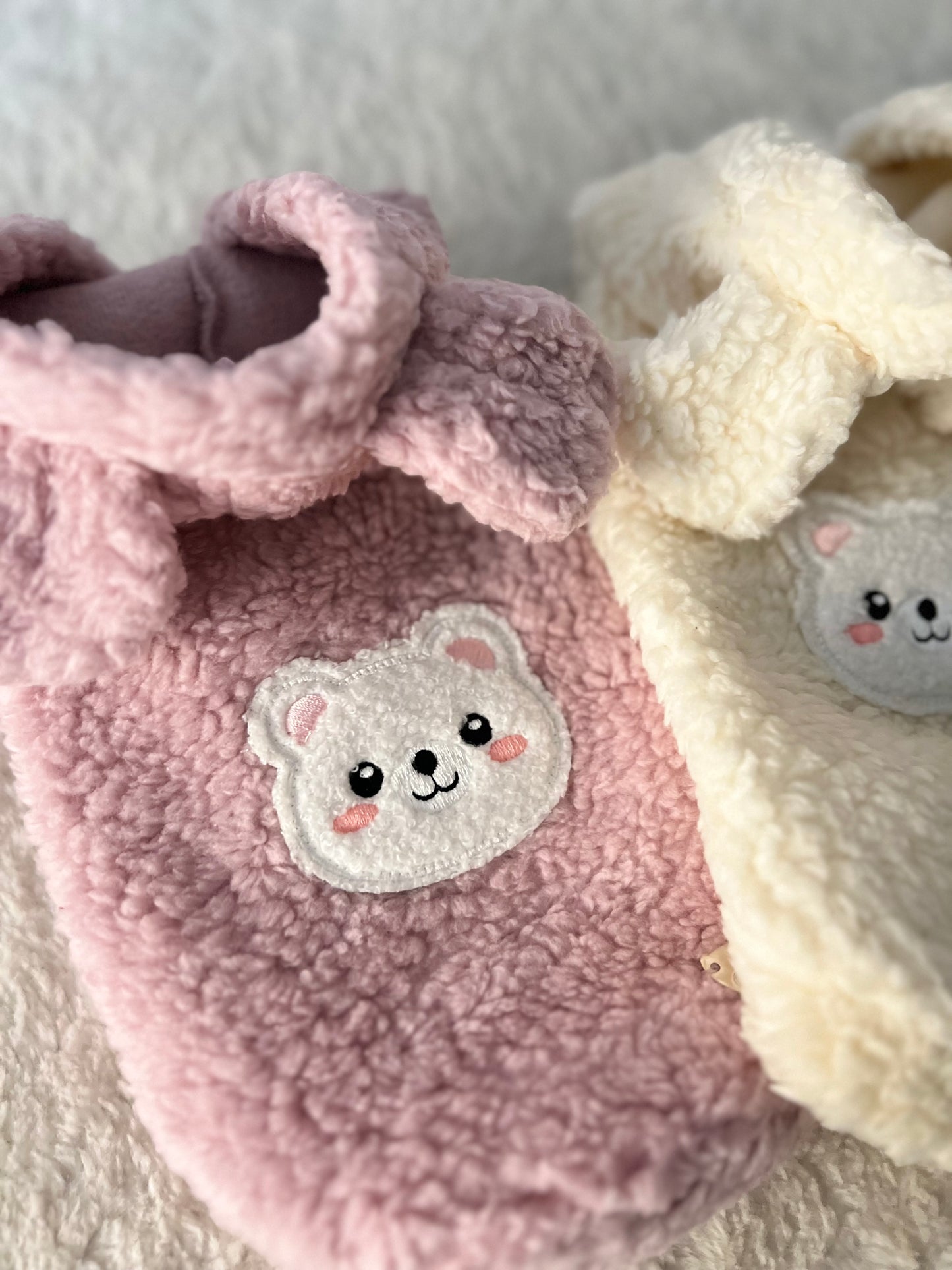 Teddy Bear Cotton Hoodie Rosa