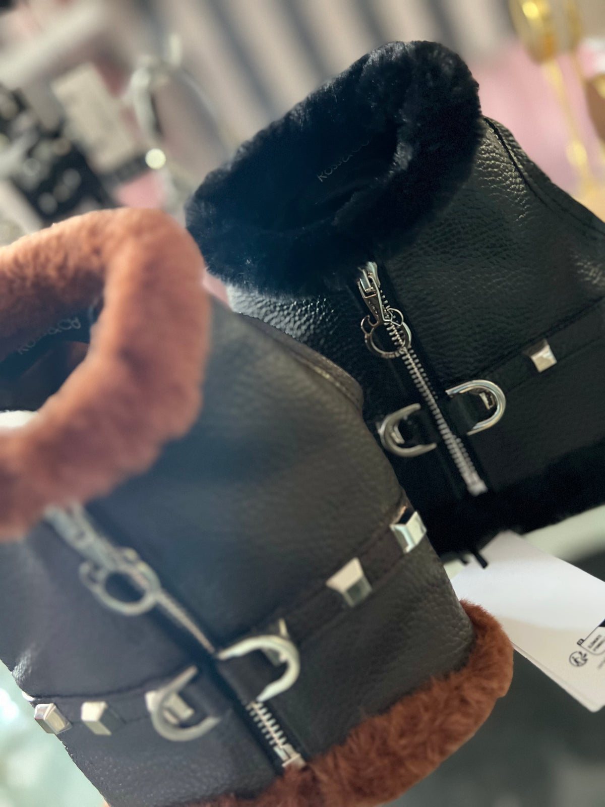 Pettorina Pelle ecofur Black