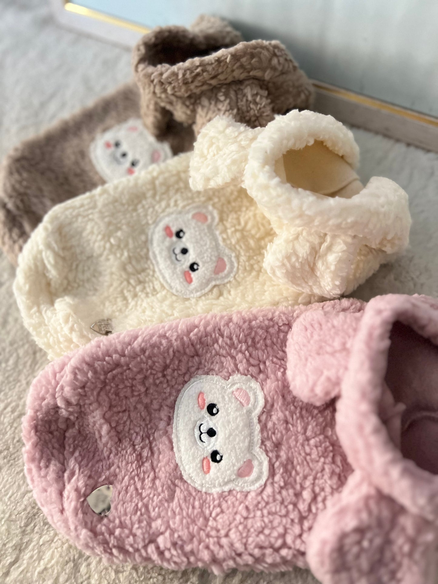 Teddy Bear Cotton Hoodie Rosa