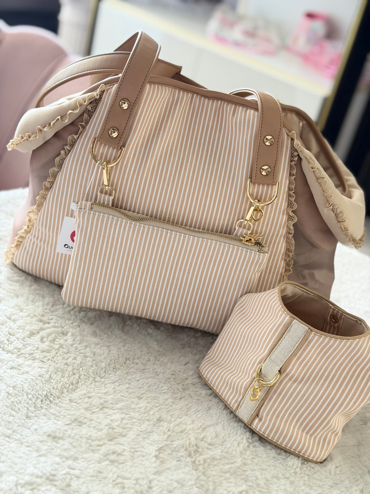 Borsa Stripe Beige