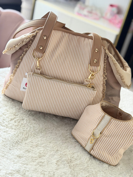 Borsa Stripe Beige