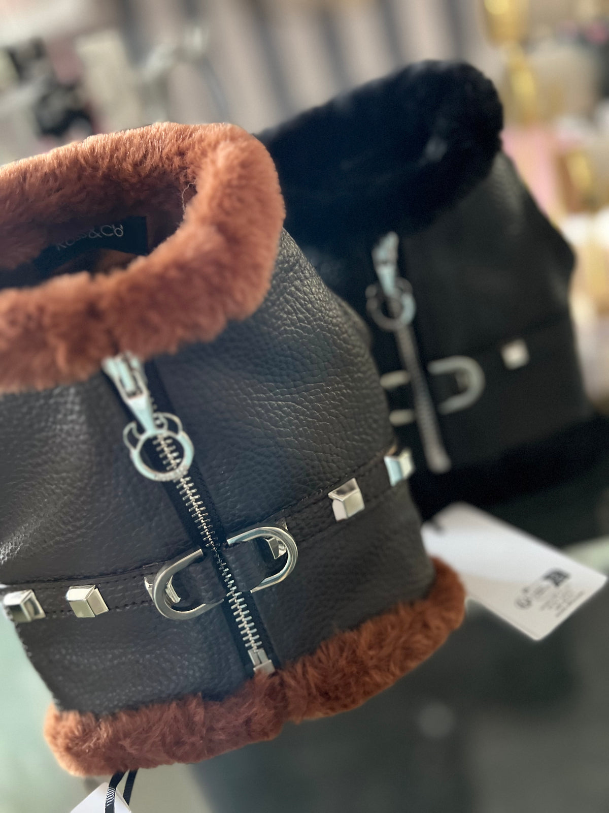 Pettorina Pelle ecofur Black