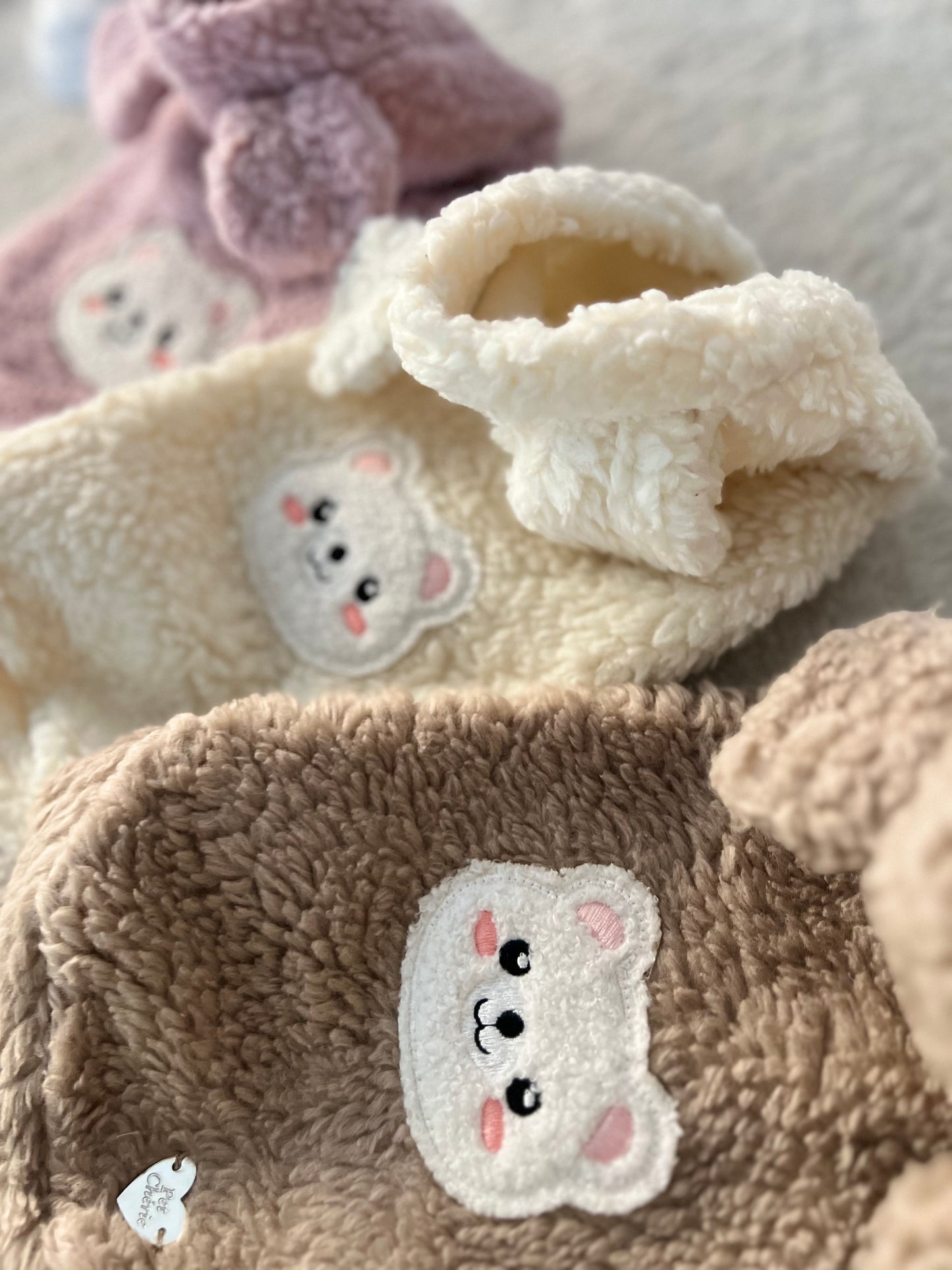 Teddy Bear Cotton Hoodie Rosa