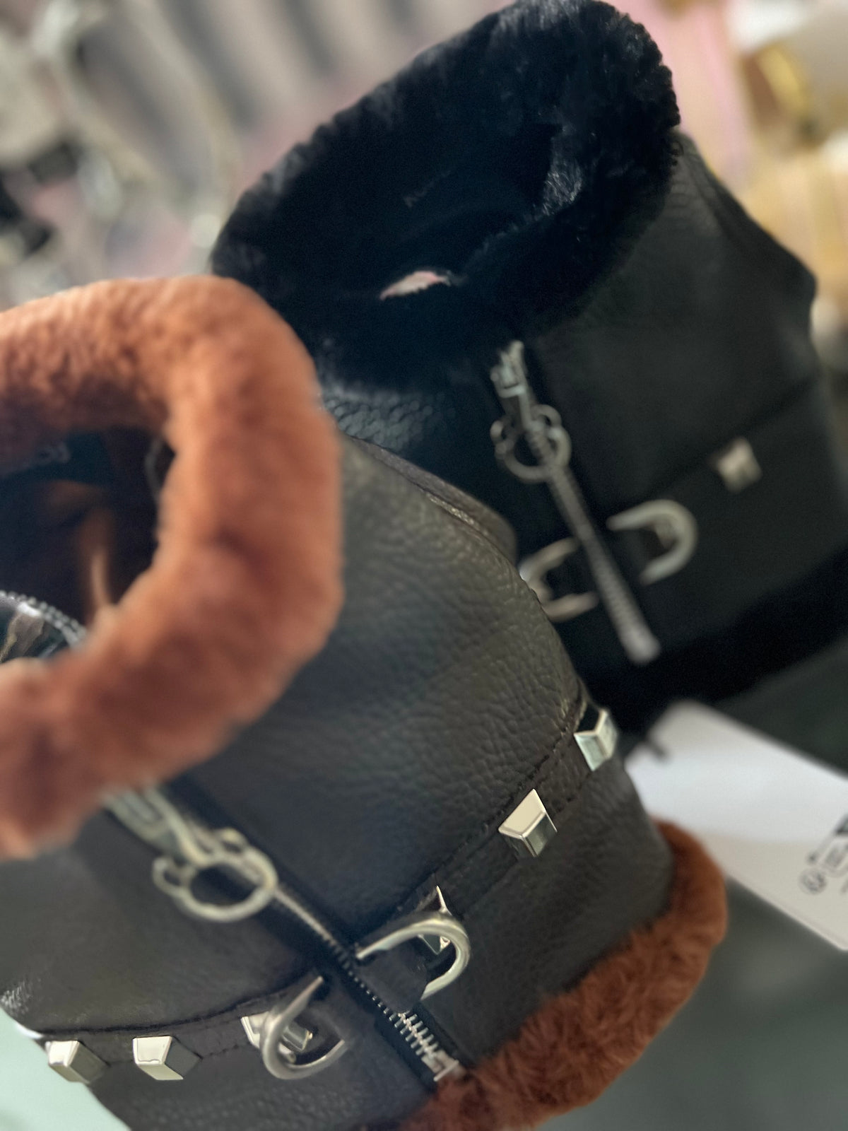 Pettorina Pelle ecofur Black