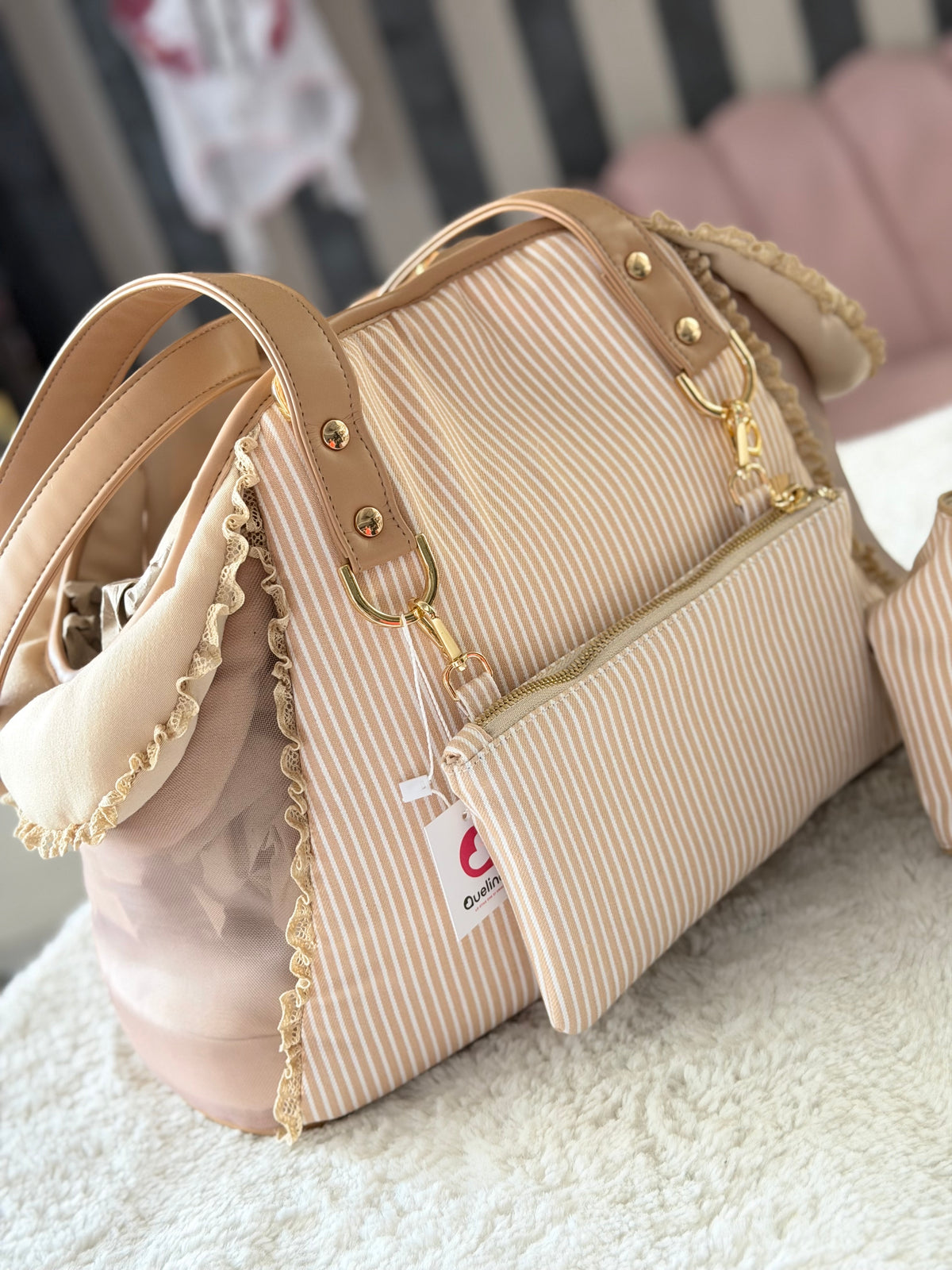 Borsa Stripe Beige