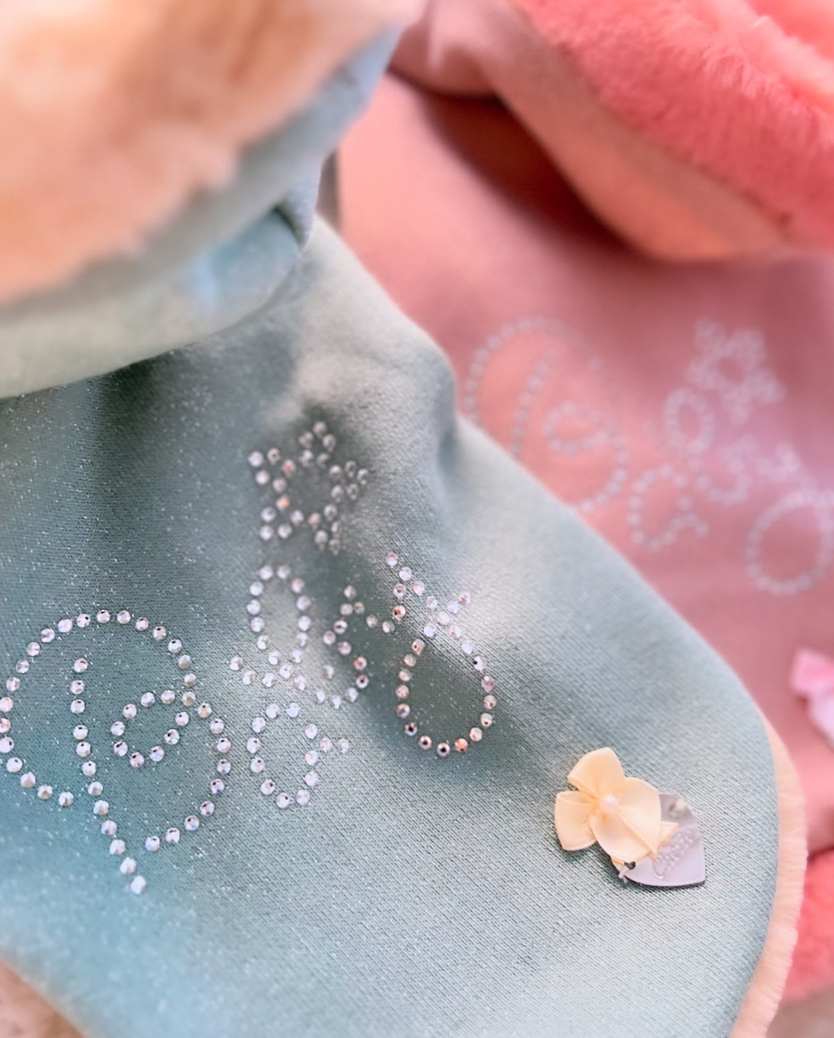 Baby Glitter Hoodie Rosa Antico