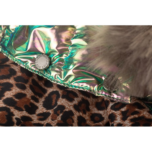 METALLIC PUFFER JACKET Raimbow Green